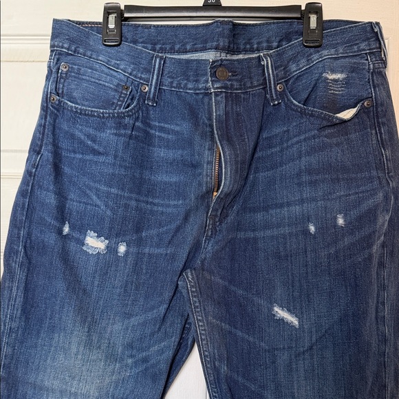 Levi's Men's 514 Straight Jeans in Distressed Blue 40x30 - Picture 2 of 6